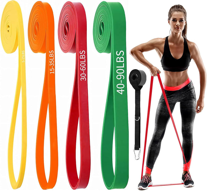 Resistance Bands for Full-Body Workouts - 4 Progressive Levels, Includes Accessories