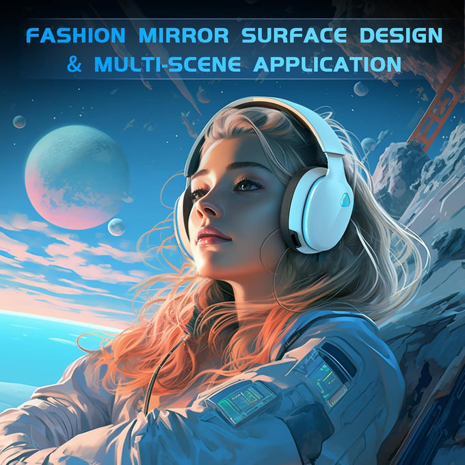 Gtheos 2.4GHz Wireless Gaming Headset for PS5, PS4 Fortnite & Call of Duty/FPS Gamers, PC, Nintendo Switch, Bluetooth 5.3 Gaming Headphones with Noise Canceling Mic, Stereo Sound, 40+Hr Battery -White
