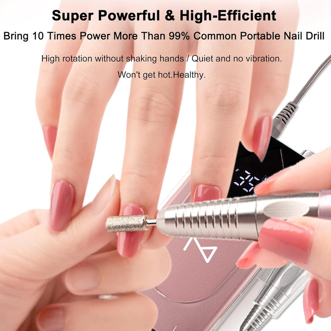 M - Max Brushless Nail Drill & GlowPro UV/LED Lamp Bundle | Professional Electric File for Manicures & Pedicures | Fast Curing Gel & Acrylic Nails | Dual Light Source UV/LED Dryer | Adj