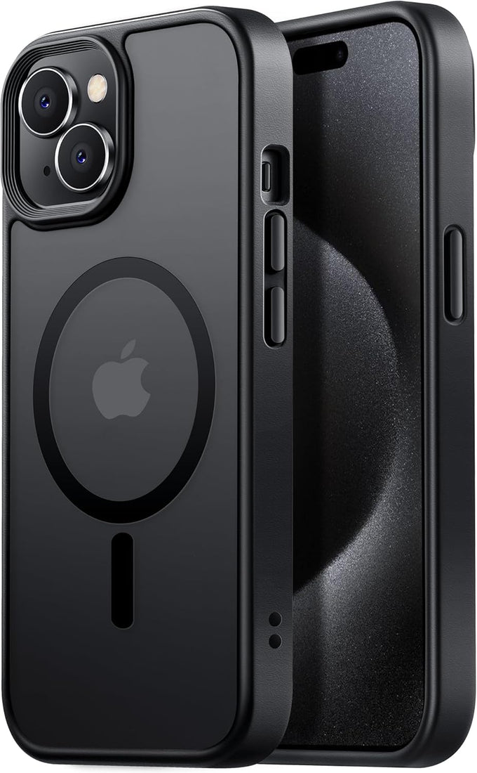 Tigowos Magnetic for iPhone 15 Case Drop Resistant Matte Skin Feeling Back Cover Shockproof Slim Fit for iPhone 15 Phone Case，Matte Black