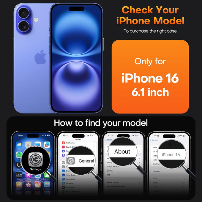 TAURI for iPhone 16 Case, Compatible with MagSafe, with Screen Protectors, Anti-Yellowing Military-Grade Protection, Shockproof Slim Magnetic Phone Case for iPhone 16 6.1", Clear