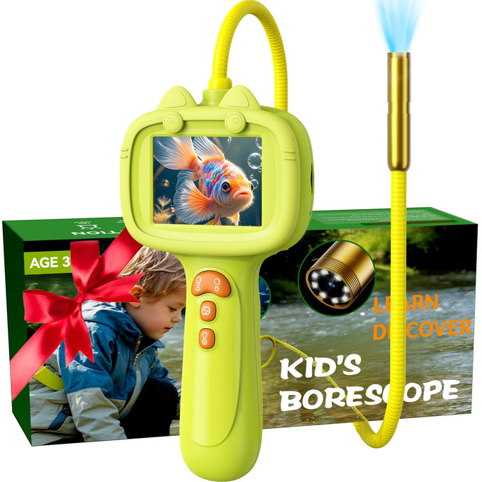 Daxiongmao Borescope Camera with Light for Kids | STEM Science Educational Toy for 3 4 5 6 7 8 Years Old Boys & Girls | Birthday Gift for Outdoor Adventures & Nature Discovery (Yellow)