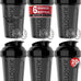 VELOMIX 6-Pack 20oz Protein Shaker Bottles - Leak-Proof, Dishwasher Safe