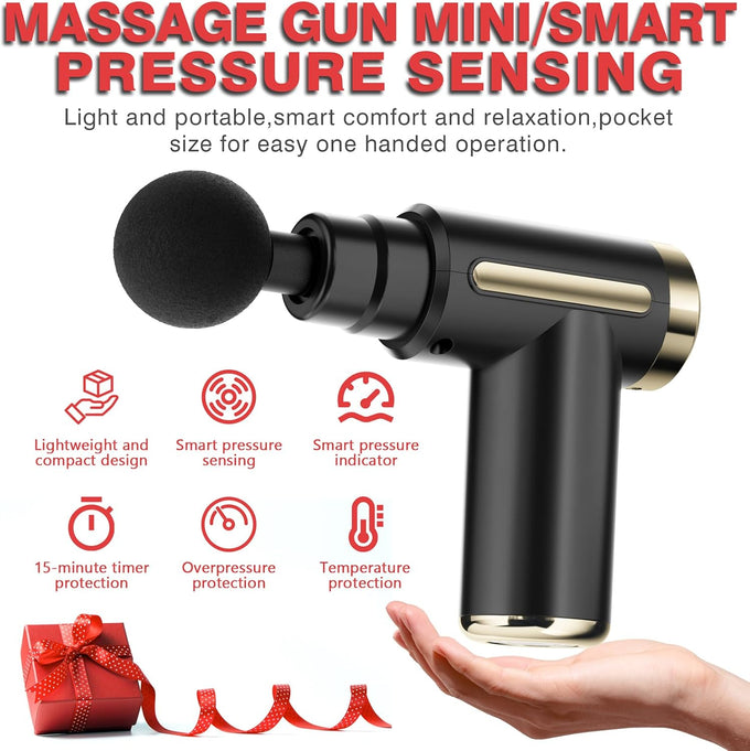 cotsoco Massage Gun Deep Tissue for Pain Relief with 4 Massage Heads & 6 Speeds, Electric Mini Handheld Body Massager for Any Pain Relief, Best Gifts for Dad and Mom