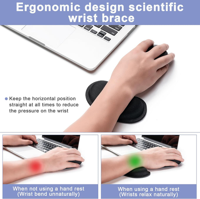 Hoewina Ergonomic Keyboard Wrist Rest – Memory Foam & Superfine Fabric Support Pad for Comfortable Typing, Office & Home Use, Black