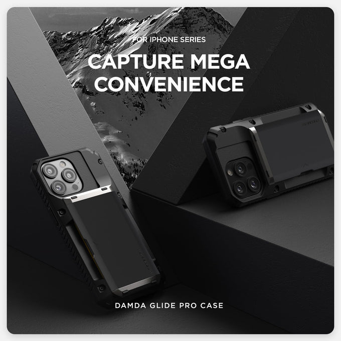 VRS DESIGN Damda Glide Pro Phone Case for iPhone 14 Pro Max, Sturdy Semi Auto Wallet [4 Cards] Case with Card Slot Holder, Compatible for iPhone 14 Pro Max Case (2022) Matte Black