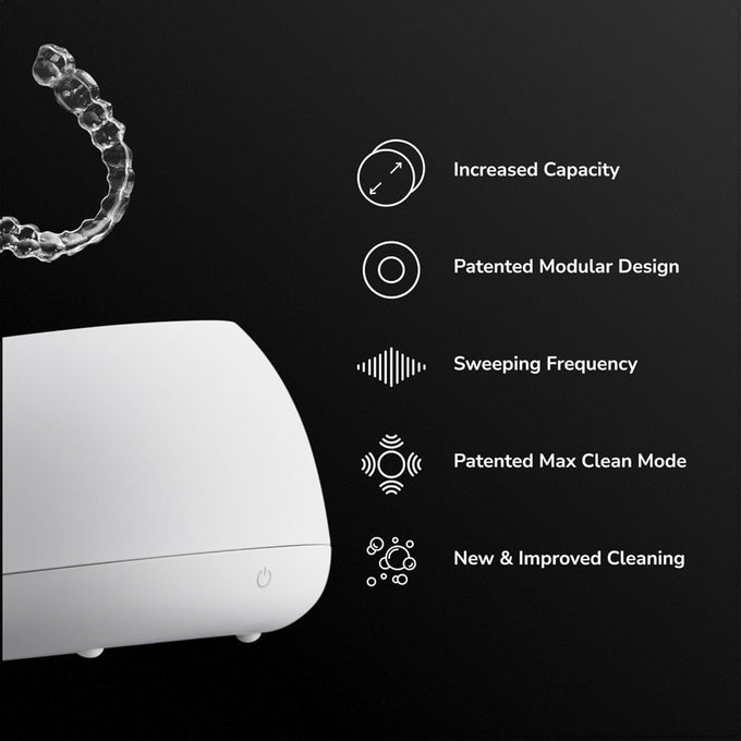 Zima Dental Pod PRO: New Ultrasonic Retainer Cleaner Machine. Market-Leading, Best Aligner Cleaner, Nightguard Cleaner, Mouthguard Cleaner, Denture Cleaner, Ultrasonic Cleaner for Oral Dental Care
