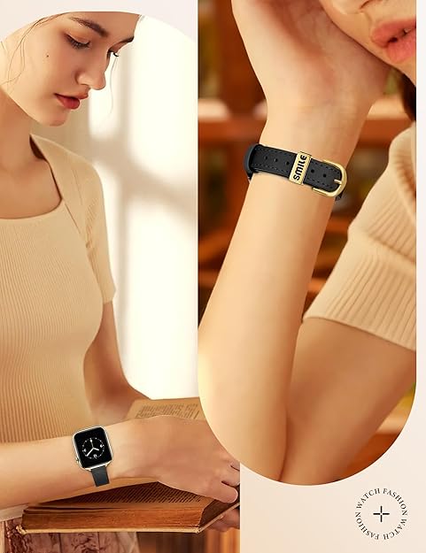 JR.DM Slim Leather Band Compatible with Apple Watch Bands Women 38mm 40mm 41mm 42mm(S11/10) 44mm 45mm 46mm 49mm Genuine Leather Strap with Metal Loop for iWatch Series 11/10/9/8/7/6/5/4/3/2/1 SE