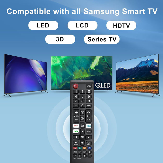 Universal Replacement Remote for Samsung TV, Pack of 2 Compatible with Samsung Smart LED LCD HDTV
