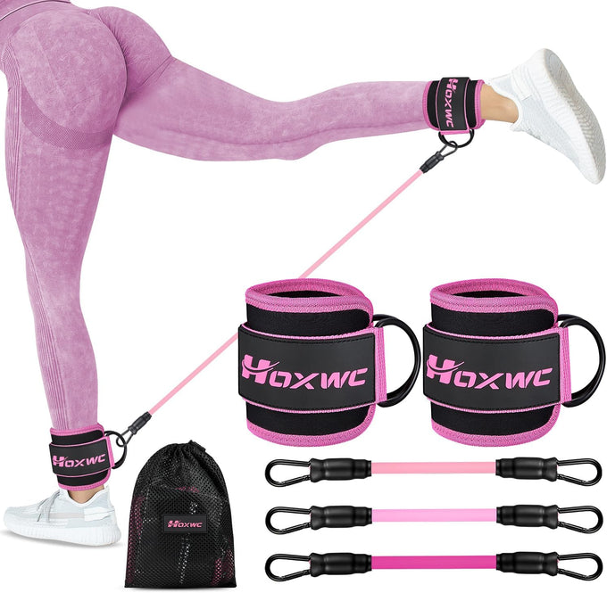 Ankle Resistance Bands with Cuffs for Leg, Booty & Hip Workouts
