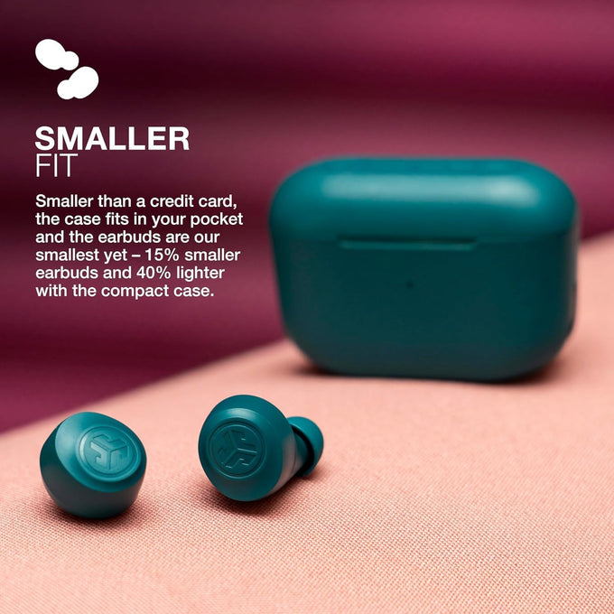 JLab Go Air Pop+ True Wireless Earbuds, in Ear Headphones, Bluetooth Earphones, 35H Playtime Ear Buds, Bluetooth Earbuds with Microphone, USB-C Charging Case, Dual Connect, EQ3 Sound, Teal