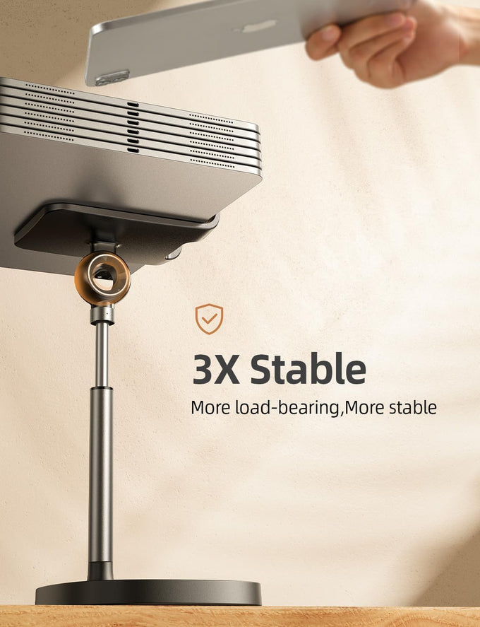 LISEN Cell Phone Stand Adjust for iPhone Phone Holder for Desk Recording, Gifts Women Office Desk Accessories PC Gaming Essentials Kitchen Gadgets Fit OtterBox Case Switch iPad Air Tablet 4-10 in