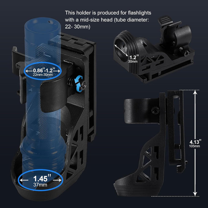 Tactical Flashlights High Lumen-Police 1200 LM Flashlight with Holster for Duty Belt,Single Mode LED Flashlight for Camping/Law Enforcement-Sentinel-X1