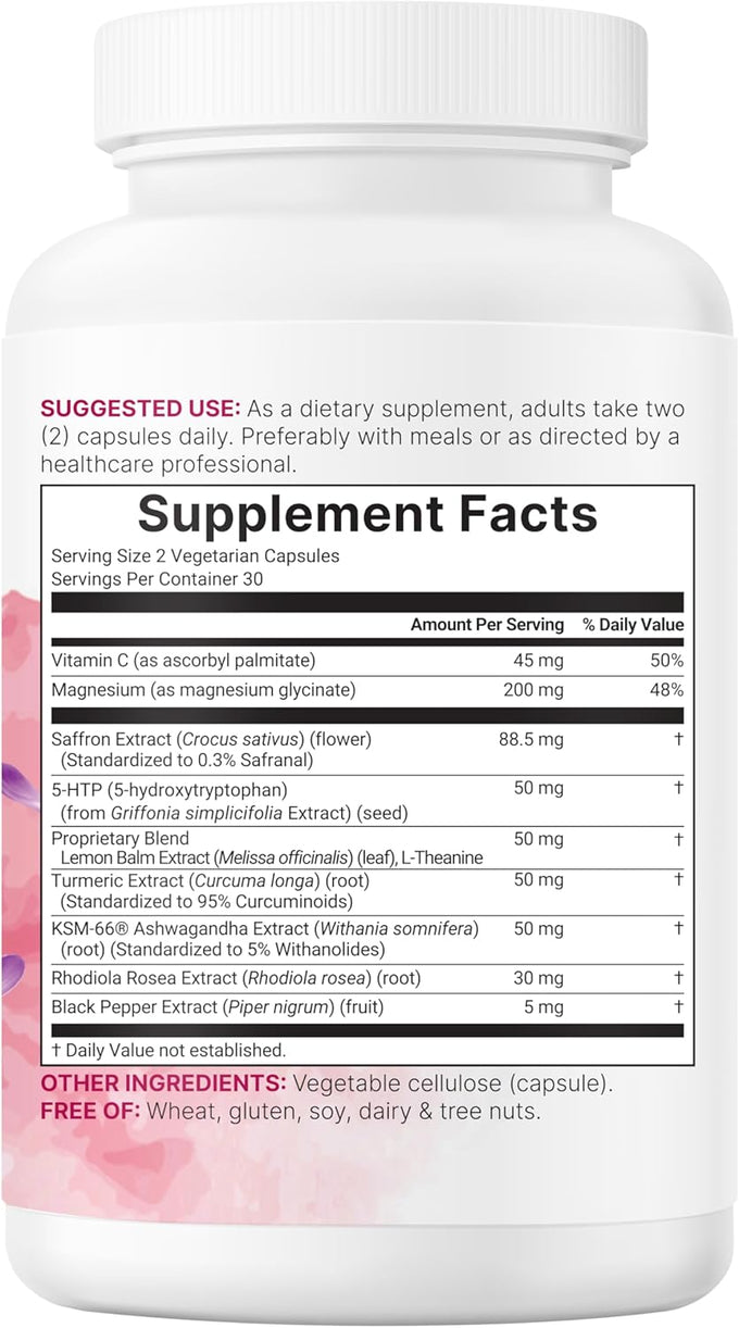 Micro Ingredients Saffron+ Advanced Supplements, 60 Veggie Capsules