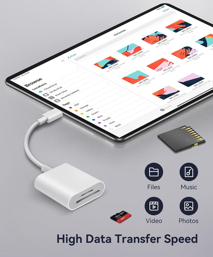 USB C SD Card Reader, WNXSLOAD SD Card Adapter with SD MicroSD Dual Slots for iPhone 15 16 iPad Mac MacBook Laptop, USB-C/TypeC High-Speed Trail Camera Memory Card Reader, Plug & Play - 2 Slots
