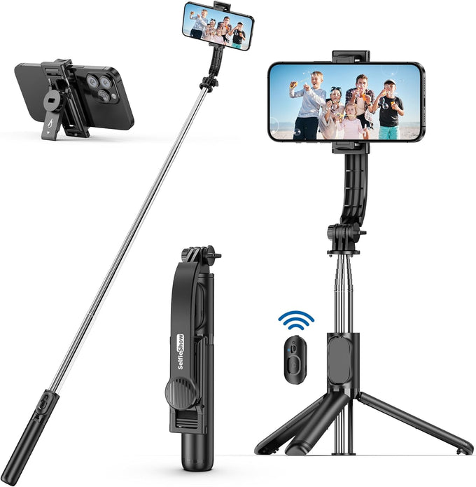 SelfieShow Extendable Selfie Stick Tripod – Wireless Remote, Portable & Lightweight for iPhone & Samsung