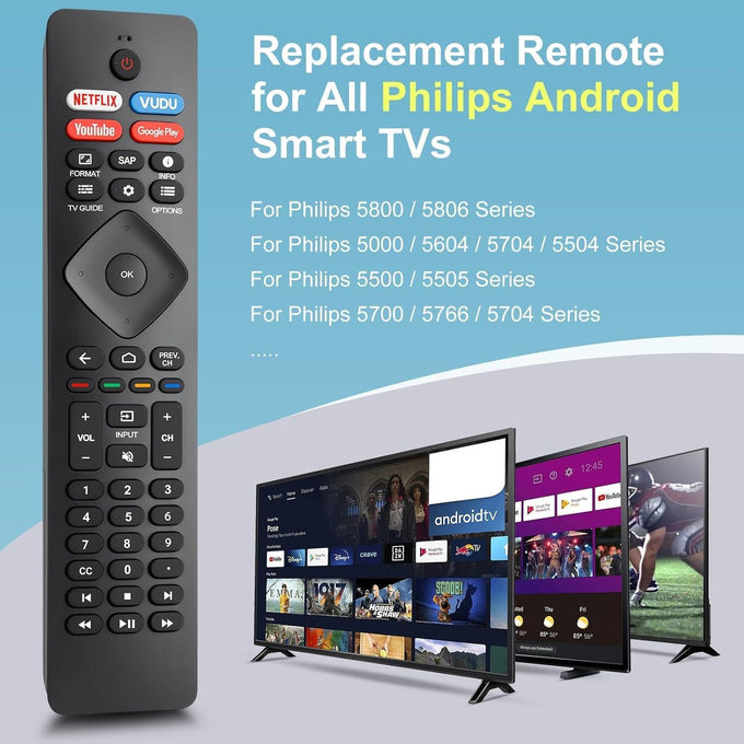 Replacement for Philips Smart TV Remote Control,Universal for Philips 4K UHD Android Smart TVs
