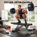 YOLEO Adjustable Weight Bench, ASTM-Certified 827LBS, 95% Pre-Assembled, Foldable Gym Bench