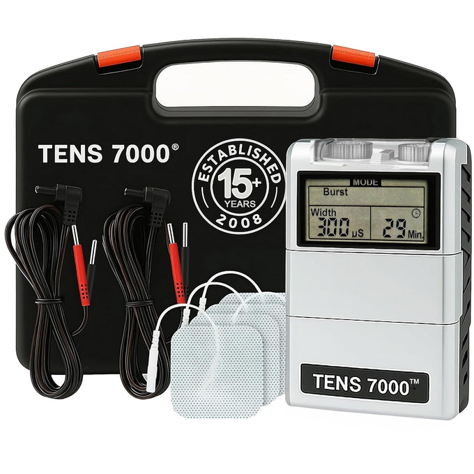 TENS 7000 Digital TENS Unit with Accessories – Muscle Stimulator Machine for At-Home Use