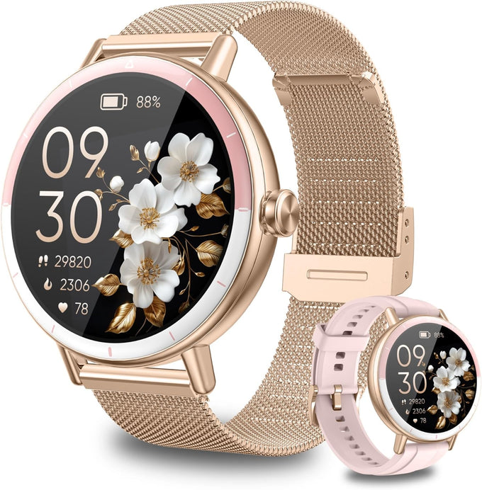 KEEPONFIT Smart Watch for Women, Android & iPhone Compatible, IP68 Waterproof Fitness Tracker with Bluetooth Calling, Activity & Wellness Tracking, 100+ Sport Modes