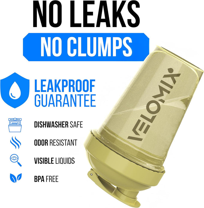 VELOMIX 20oz Protein Shaker Bottle, Leak-Proof, Dishwasher Safe