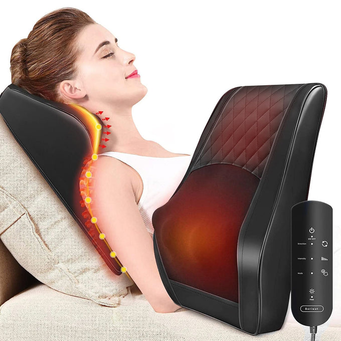 Boriwat Back & Neck Massager with Heat – 3D Kneading Massage Pillow for Shoulders, Legs & Full Body Relaxation (Perfect Gift for Men & Women)