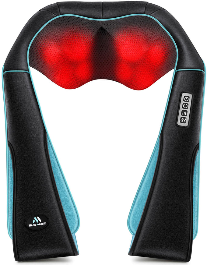 MagicMakers Shiatsu Neck Massager with Heat for Pain Relief Deep Tissue – Valentine's Day Gifts for Him, Her | Ideal for Men, Women, Mom & Dad – Amazing Back & Shoulder Relief from Daughter or Son
