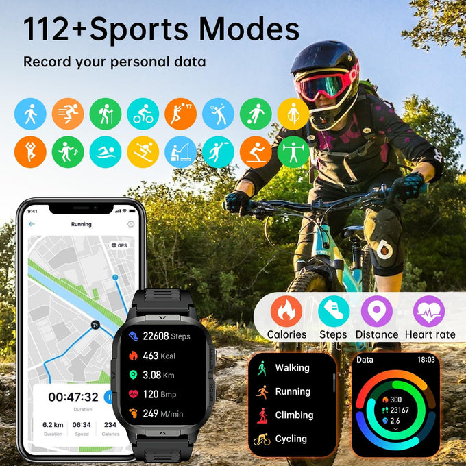 Smart Watch for Men – Fitness Tracker, Waterproof Military Digital Watch, Running & Sports, Answer Calls, Android & iPhone Compatible