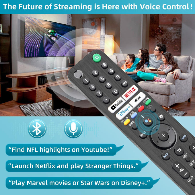 Replacement for Sony TV Remote, for All 2019-2025 Sony Remote Control for Bravia Smart TV with Voice Control. for Bravia XR/XBR/KD/K Series Google/Android TVs. 1-Year Warranty.
