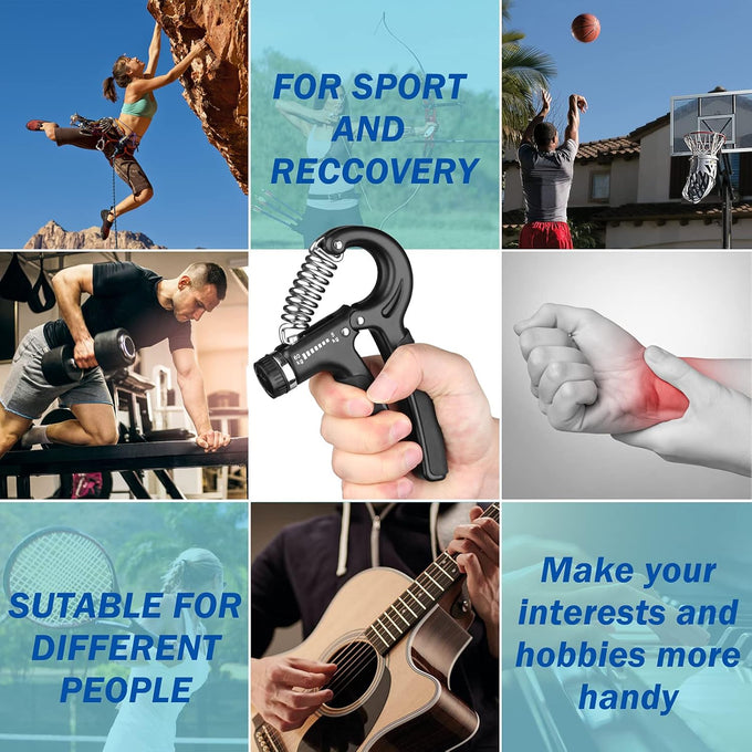 AIXPI Grip Strength Trainer - Adjustable 11-132 lbs Resistance, Forearm Exerciser for Muscle Building & Injury Recovery