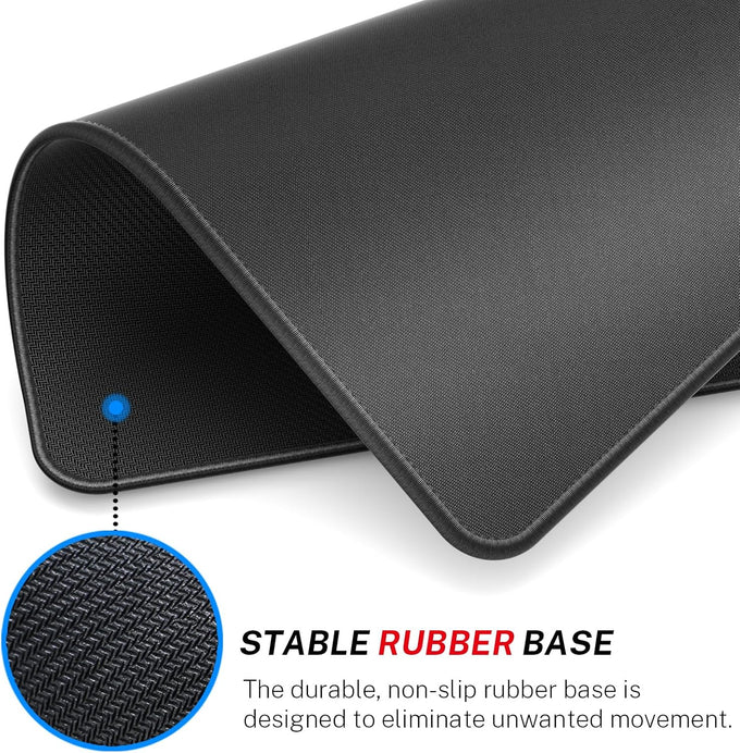 MROCO Mouse Pad 3-Pack [30% Larger] with Anti-Fray Stitched Edges, Premium Waterproof Surface, Non-Slip Rubber Base, Computer & Gaming Mouse Mat for Laptop, Office & Home, 8.5 x 11 in, Black