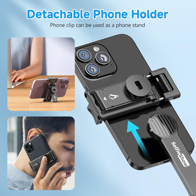 SelfieShow Extendable Selfie Stick Tripod – Wireless Remote, Portable & Lightweight for iPhone & Samsung