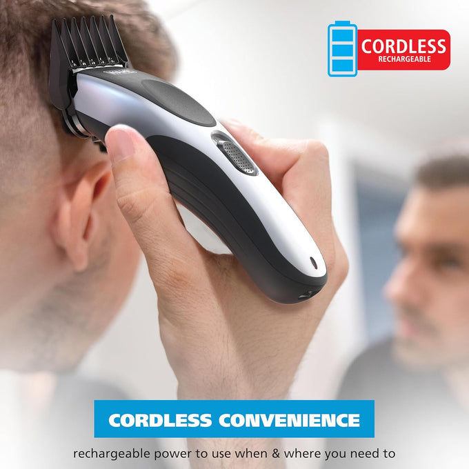 Wahl Clippers Home Pro Cordless Rechargeable Hair Clippers for Men with Precision Haircutting Blades & Secure Snap-N-Lock Attachment Guards – Model 3028835