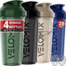 VELOMIX 28 Oz Protein Shaker Bottle, 4-Pack, Leak-Proof, Dishwasher Safe