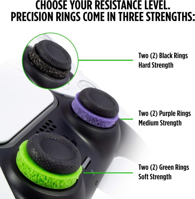 KontrolFreek Precision Rings | Aim Assist Motion Control for PlayStation 4 (PS4), PS5, Xbox One, XBX, Switch Pro & Scuf Controller (Black/Purple/Green)