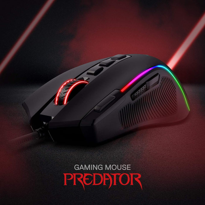 Redragon M612 Predator RGB Gaming Mouse, 8000 DPI Wired Optical Mouse with 11 Programmable Buttons & 5 Backlit Modes, Software Supports DIY Keybinds Rapid Fire Button