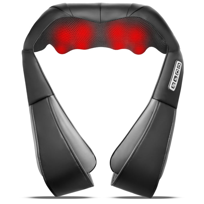 Shiatsu Neck & Back Massager with Heat – Electric 3D Kneading Massage Pillow for Neck, Shoulders & Back (Home, Office & Car Use, Gift for Men & Women, NOT Cordless)