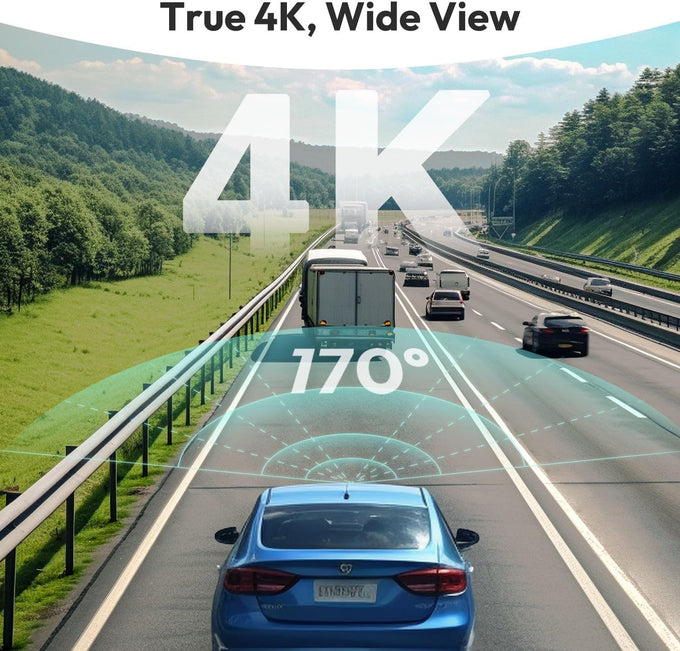 BOTSLAB 4K Dash Cam Front and Rear, 170° Ultra Wide 4K+2K Dashcam with ADAS, Night Vision, 24/7 Parking Mode, Sony STARVIS Sensor, WDR, Free 64GB SD Card, 5.8GHz WiFi, Built-in GPS, Loop Recording