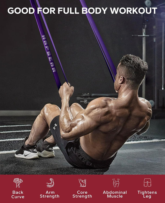 HAPBEAR Pull Up Assistance Bands - Resistance Bands Set for Workouts, Stretching, Muscle Training