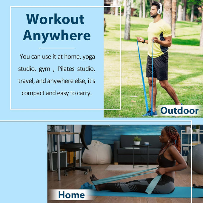 Resistance Bands for Workout, Physical Therapy, Yoga, Pilates - Latex Free Set