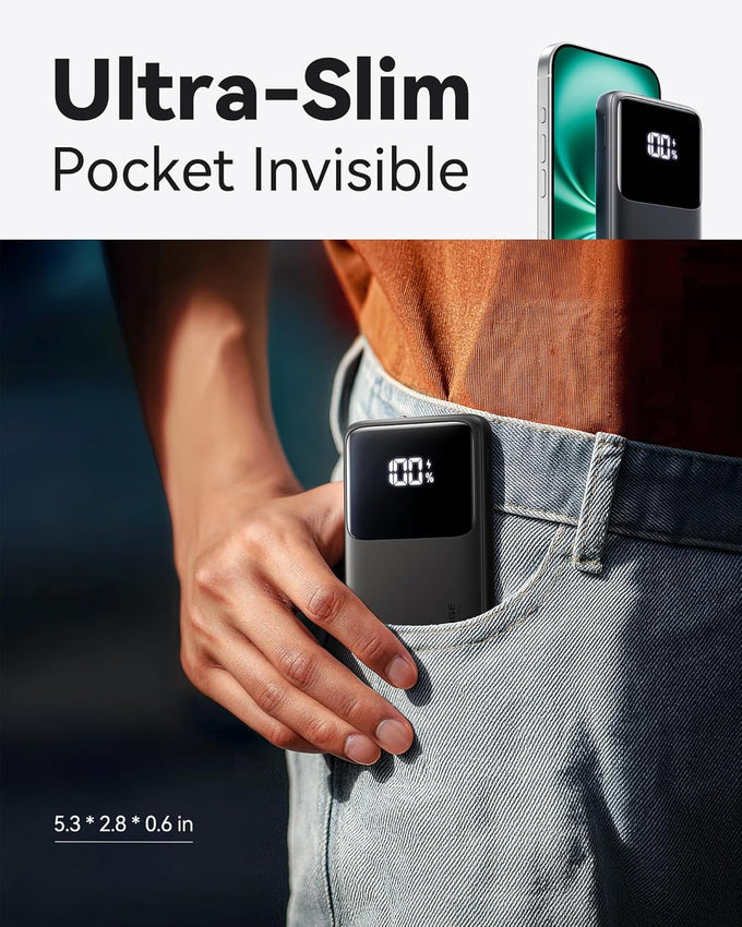 INIU Portable Charger, Slimmest Fast Charging 10000mAh USB C in/Out Power Bank, 22.5W PD3.0 QC4+ Battery Pack, Portable Phone Charger for iPhone 16 15 14 13 12 Pro Samsung S22 S21 Google AirPods iPad