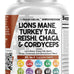 Clean Nutraceuticals Lions Mane 20in1 Mushroom Supplement with Turkey Tail Reishi Cordyceps Chaga Maitake Meshima Poria Cocos Shiitake Oyster Porcini Enoki - 1 Pack
