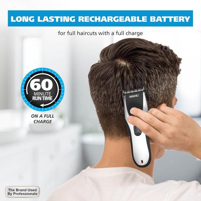 Wahl Clippers Home Pro Cordless Rechargeable Hair Clippers for Men with Precision Haircutting Blades & Secure Snap-N-Lock Attachment Guards – Model 3028835
