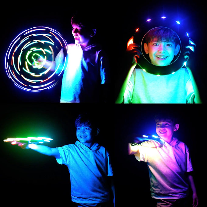 TOSY Flying Ring - 36 RGB Multicolor or 12 Monocolor LEDs, Super Bright, Lost Mode, Auto Light Up, Christmas Stocking Stuffers Gift for Kid/Teen/Boy/Girl, Safe, Waterproof, Pool/Beach/Camping Toy