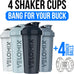 VELOMIX 28 Oz Protein Shaker Bottle, 4-Pack, Leak-Proof, Dishwasher Safe