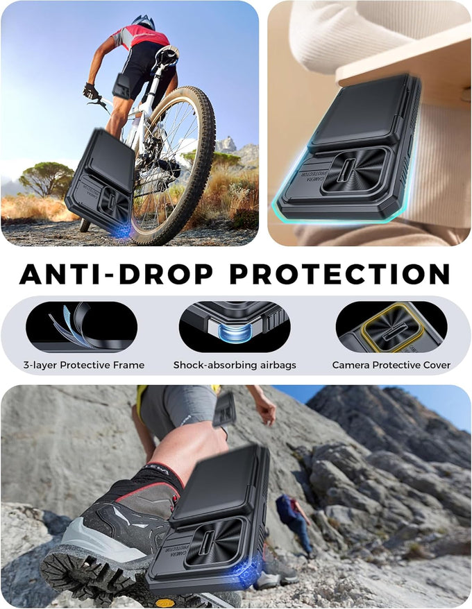 for iPhone 17e Case/iPhone 16e Case Wallet, Built-in Card Holder (4-5 Cards), RFID Blocking,Camera Control Button, Slide Camera Cover, Shockproof Rugged Phone Case for iPhone 17e/16e, Black