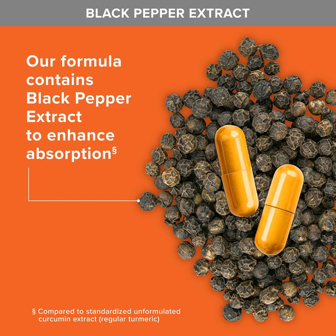 Qunol Turmeric Curcumin with Black Pepper & Ginger, 2400mg Turmeric Extract with 95% Curcuminoids, Extra Strength Supplement, Enhanced Absorption, Joint Support Supplement, 105 Count