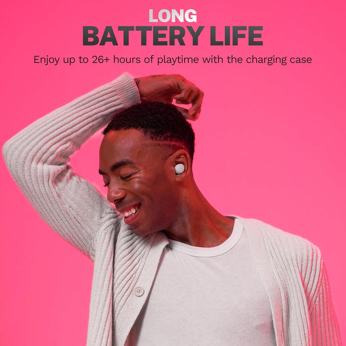 JLab Go Air Pop+ True Wireless Earbuds, in Ear Headphones, Bluetooth Earphones, 35H Playtime Ear Buds, Bluetooth Earbuds with Microphone, USB-C Charging Case, Dual Connect, EQ3 Sound, Cloud White