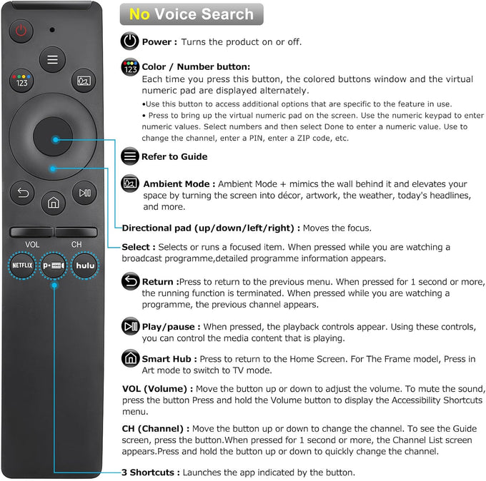Pack of 2 Universal for All Samsung Smart TV Remote Control, Replacement Compatible for All Samsung Smart TV