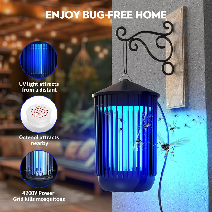 Bug Zapper Outdoor Indoor, Mosquito Zapper, Electric Fly Traps IPX4 Waterproof 20W Lamp Fly Insects Traps for Patio, Garage, Backyard, Porch